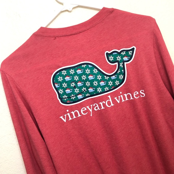 VINEYARD VINES Girls Large (16) Santa Hat Whale Christmas Long Sleeve Tee FLAW - Picture 7 of 12